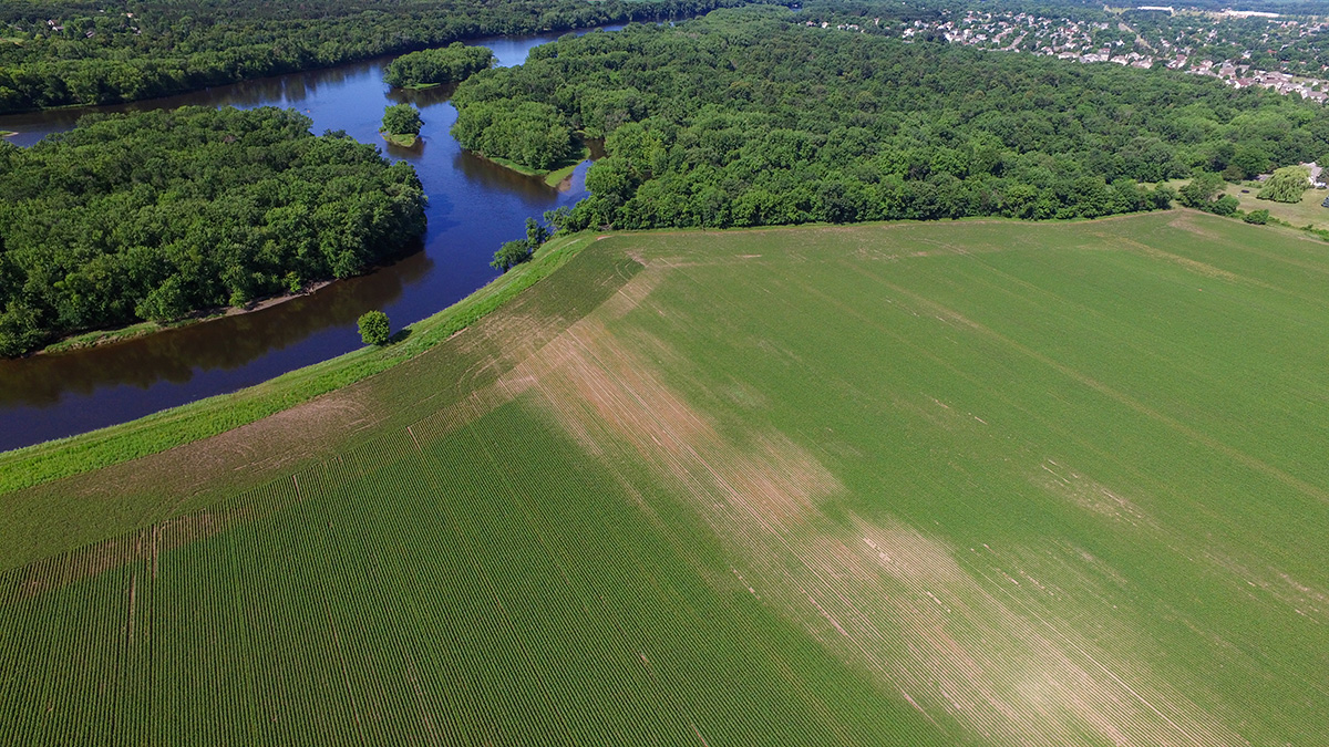 Aerial view of Houlton Farm area to be restored.