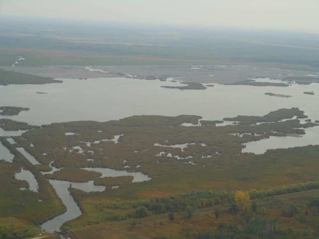 Aerial view of Nelson Slough impoundment.