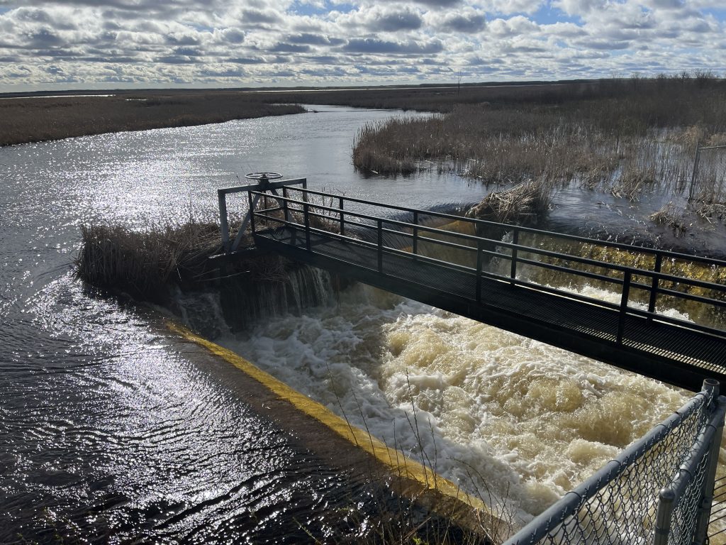 View of the Nelson Slough outlet structure.