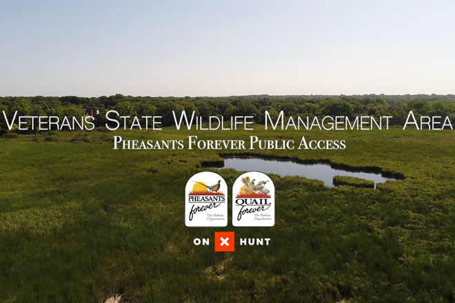 Aerial view of newly protected grassland habitat in Cold Spring, Minnesota.