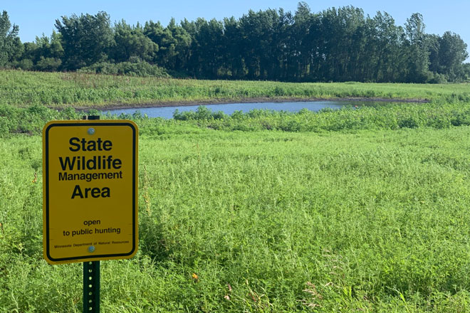 Signage marks the spot at the new addition to Gruhl Wildlife Management Area.