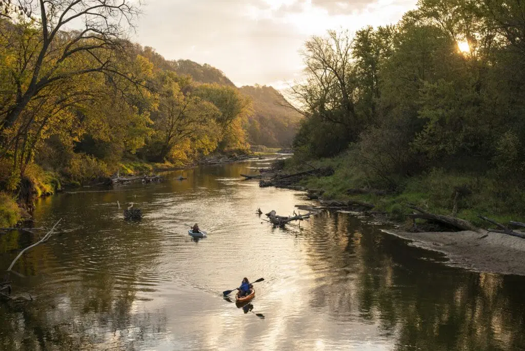 Cannon River at sunset.