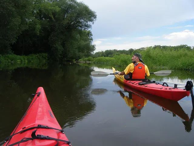 Visitors kayak at Dora Lake WMA.