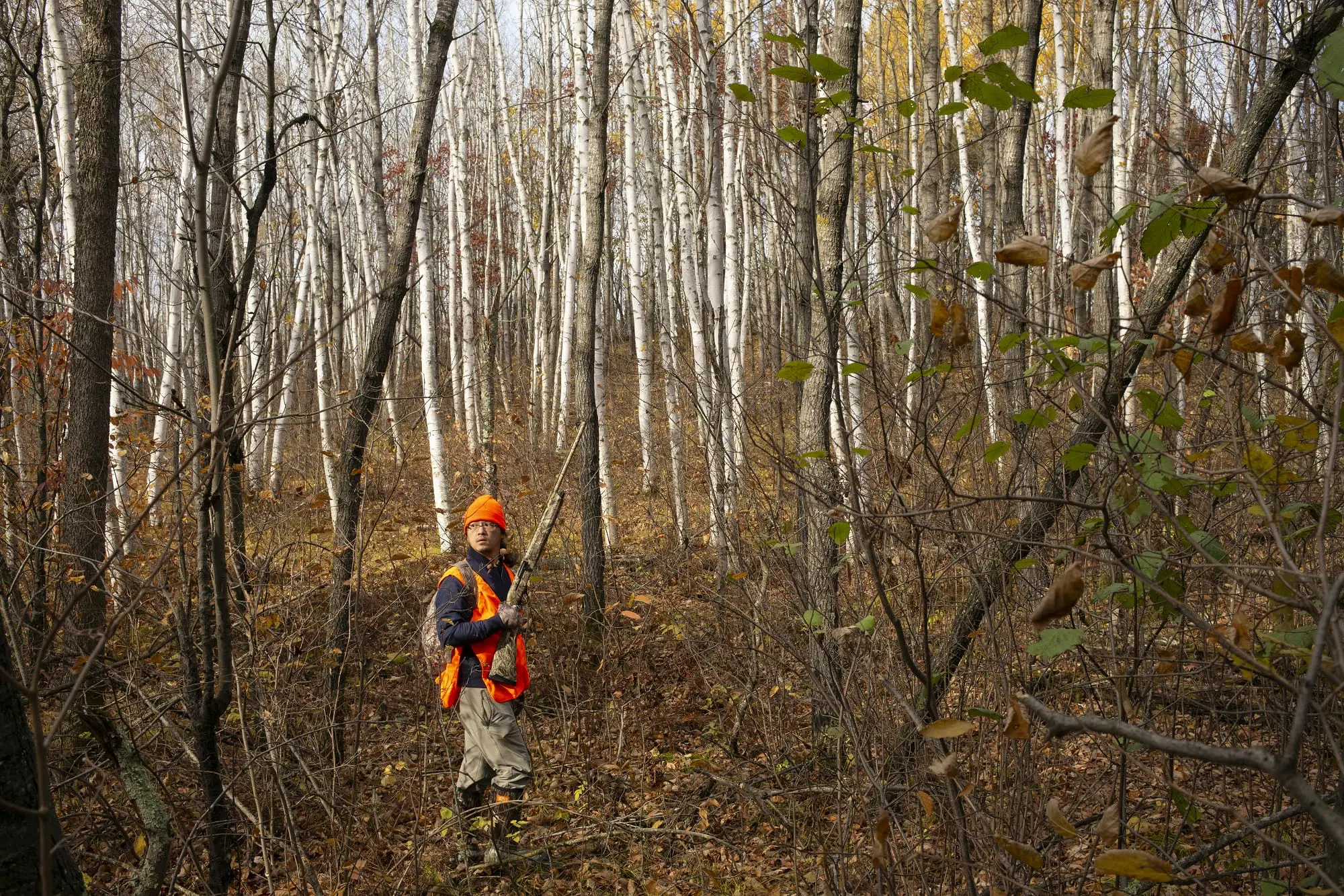 A visitor explores hunting at Nemadji State Forest.