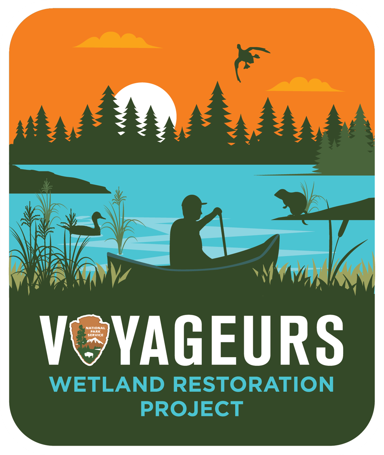 Voyageurs Wetland Restoration Project logo.